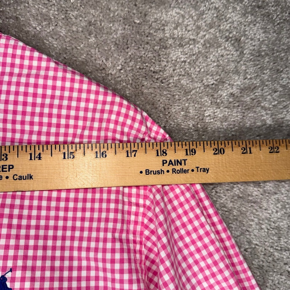 Ralph Lauren Men's L Classic Fit Pink Gingham Button Down Shirt Long Sleeve - Picture 6 of 11